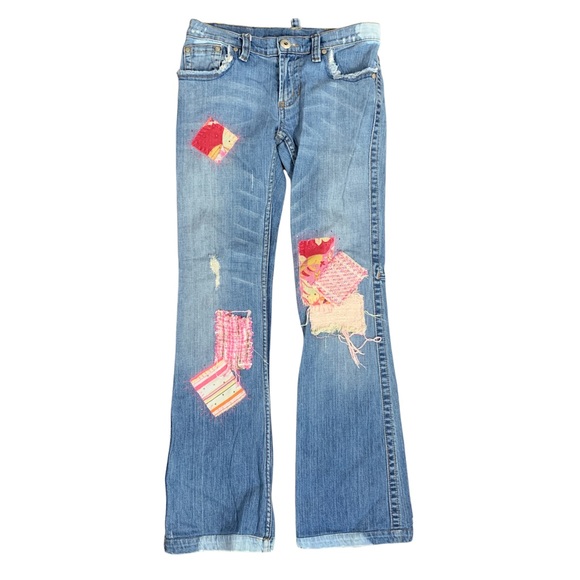 Allen B. By Allen Schwartz Denim - Allen b. Pink Patchwork Distressed Denim Jeans